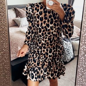 LEOPARD PRINT MINI DRESS